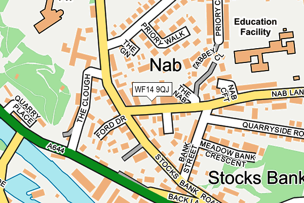 WF14 9QJ map - OS OpenMap – Local (Ordnance Survey) WF14 9QJ map - OS OpenMap – Local (Ordnance Survey)