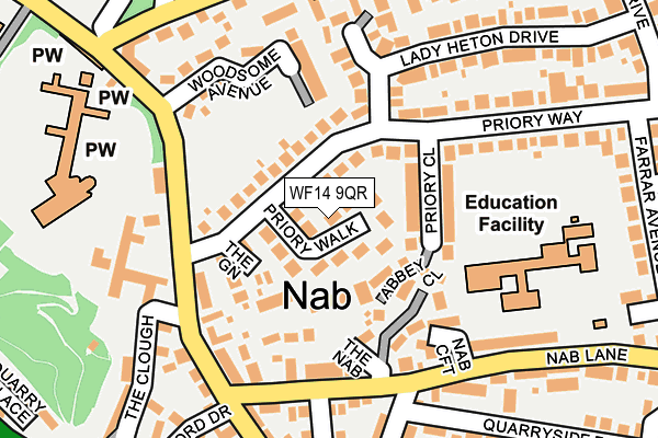 WF14 9QR map - OS OpenMap – Local (Ordnance Survey) WF14 9QR map - OS OpenMap – Local (Ordnance Survey)