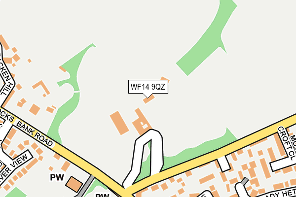 WF14 9QZ map - OS OpenMap – Local (Ordnance Survey) WF14 9QZ map - OS OpenMap – Local (Ordnance Survey)