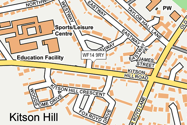 WF14 9RY map - OS OpenMap – Local (Ordnance Survey) WF14 9RY map - OS OpenMap – Local (Ordnance Survey)