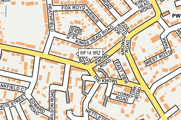 WF14 9RZ map - OS OpenMap – Local (Ordnance Survey) WF14 9RZ map - OS OpenMap – Local (Ordnance Survey)