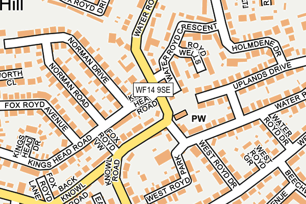 WF14 9SE map - OS OpenMap – Local (Ordnance Survey) WF14 9SE map - OS OpenMap – Local (Ordnance Survey)