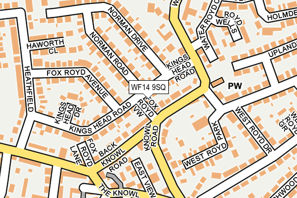 WF14 9SQ map - OS OpenMap – Local (Ordnance Survey) WF14 9SQ map - OS OpenMap – Local (Ordnance Survey)