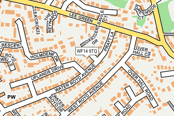 WF14 9TQ map - OS OpenMap – Local (Ordnance Survey) WF14 9TQ map - OS OpenMap – Local (Ordnance Survey)