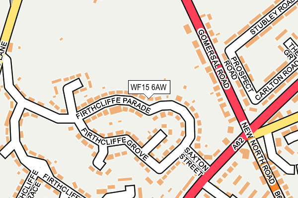 WF15 6AW map - OS OpenMap – Local (Ordnance Survey) WF15 6AW map - OS OpenMap – Local (Ordnance Survey)