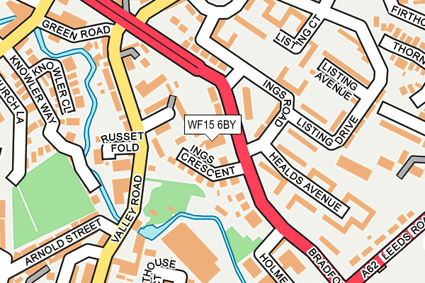 WF15 6BY map - OS OpenMap – Local (Ordnance Survey)