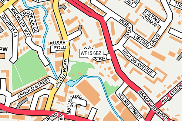 WF15 6BZ map - OS OpenMap – Local (Ordnance Survey) WF15 6BZ map - OS OpenMap – Local (Ordnance Survey)