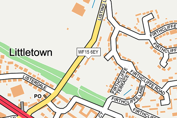 WF15 6EY map - OS OpenMap – Local (Ordnance Survey) WF15 6EY map - OS OpenMap – Local (Ordnance Survey)