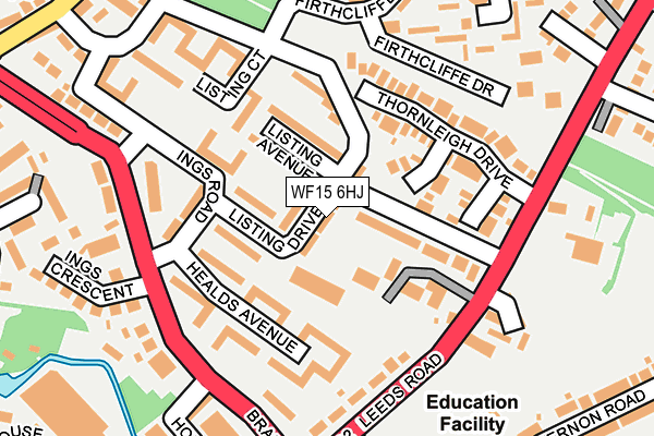 WF15 6HJ map - OS OpenMap – Local (Ordnance Survey) WF15 6HJ map - OS OpenMap – Local (Ordnance Survey)