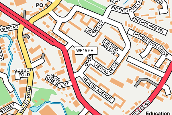 WF15 6HL map - OS OpenMap – Local (Ordnance Survey) WF15 6HL map - OS OpenMap – Local (Ordnance Survey)