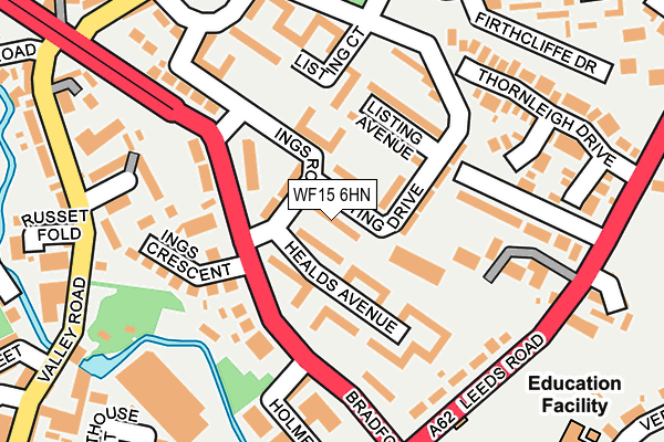 WF15 6HN map - OS OpenMap – Local (Ordnance Survey) WF15 6HN map - OS OpenMap – Local (Ordnance Survey)