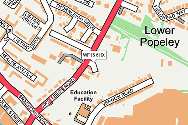 WF15 6HX map - OS OpenMap – Local (Ordnance Survey) WF15 6HX map - OS OpenMap – Local (Ordnance Survey)