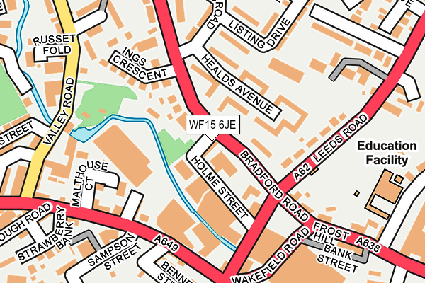 WF15 6JE map - OS OpenMap – Local (Ordnance Survey) WF15 6JE map - OS OpenMap – Local (Ordnance Survey)