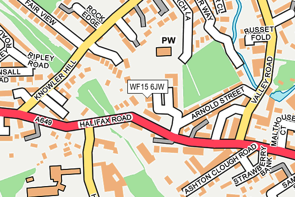 WF15 6JW map - OS OpenMap – Local (Ordnance Survey) WF15 6JW map - OS OpenMap – Local (Ordnance Survey)