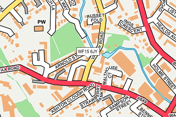WF15 6JY map - OS OpenMap – Local (Ordnance Survey) WF15 6JY map - OS OpenMap – Local (Ordnance Survey)
