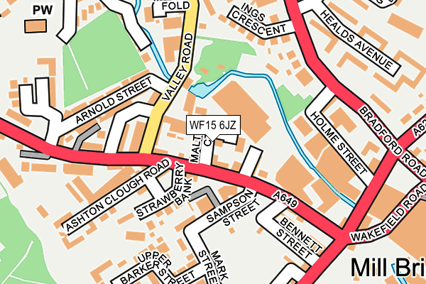 WF15 6JZ map - OS OpenMap – Local (Ordnance Survey) WF15 6JZ map - OS OpenMap – Local (Ordnance Survey)