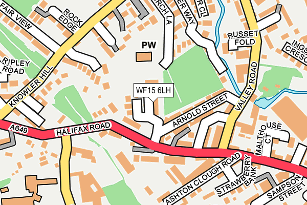 WF15 6LH map - OS OpenMap – Local (Ordnance Survey) WF15 6LH map - OS OpenMap – Local (Ordnance Survey)