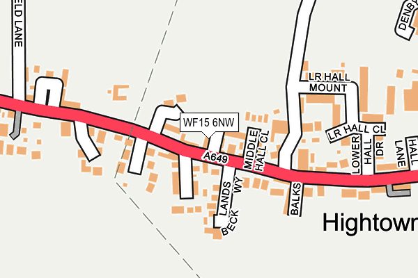 WF15 6NW map - OS OpenMap – Local (Ordnance Survey) WF15 6NW map - OS OpenMap – Local (Ordnance Survey)