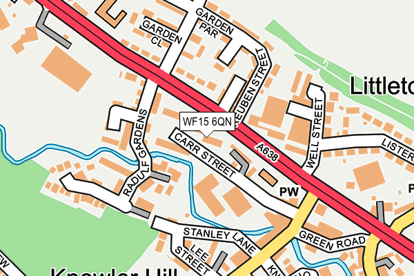 WF15 6QN map - OS OpenMap – Local (Ordnance Survey) WF15 6QN map - OS OpenMap – Local (Ordnance Survey)