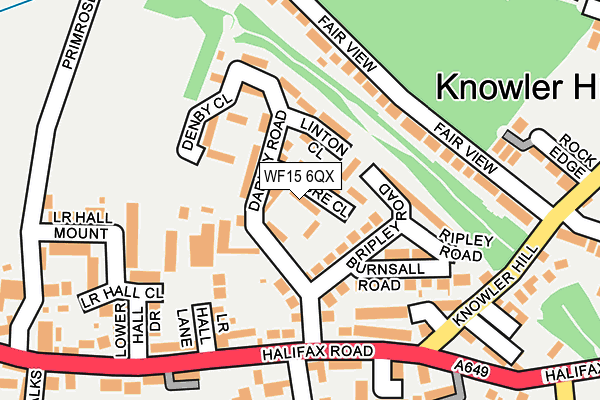 WF15 6QX map - OS OpenMap – Local (Ordnance Survey) WF15 6QX map - OS OpenMap – Local (Ordnance Survey)