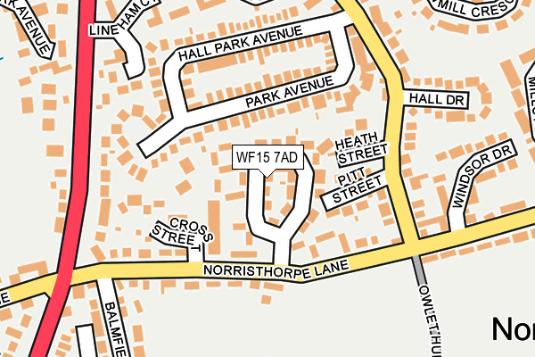 WF15 7AD map - OS OpenMap – Local (Ordnance Survey) WF15 7AD map - OS OpenMap – Local (Ordnance Survey)