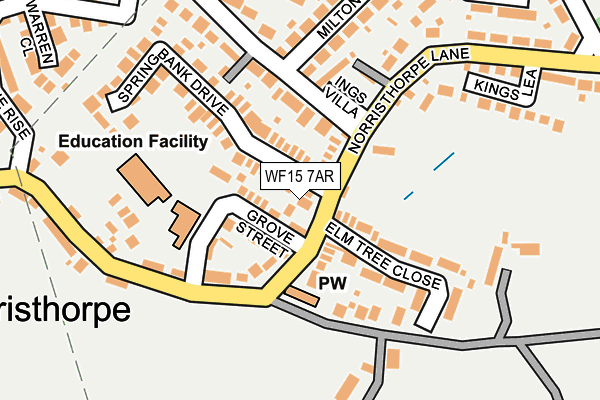 WF15 7AR map - OS OpenMap – Local (Ordnance Survey)