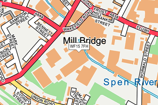WF15 7FH map - OS OpenMap – Local (Ordnance Survey) WF15 7FH map - OS OpenMap – Local (Ordnance Survey)