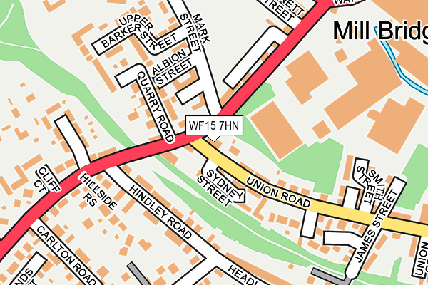 WF15 7HN map - OS OpenMap – Local (Ordnance Survey) WF15 7HN map - OS OpenMap – Local (Ordnance Survey)