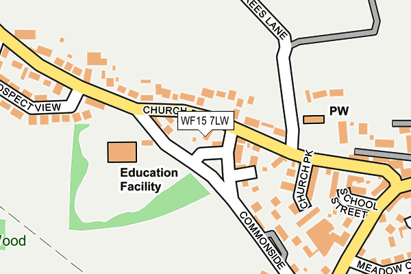WF15 7LW map - OS OpenMap – Local (Ordnance Survey) WF15 7LW map - OS OpenMap – Local (Ordnance Survey)