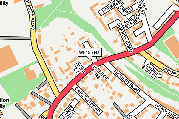 WF15 7NX map - OS OpenMap – Local (Ordnance Survey) WF15 7NX map - OS OpenMap – Local (Ordnance Survey)