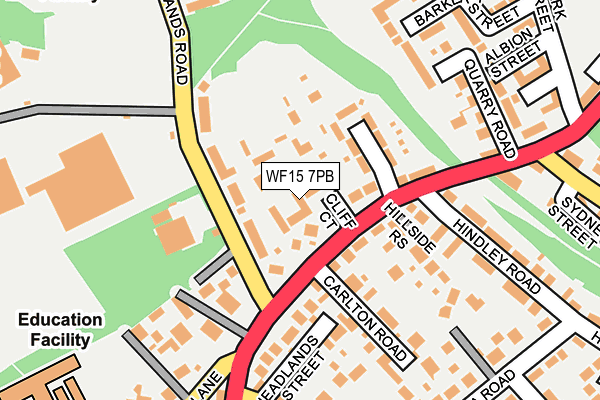 WF15 7PB map - OS OpenMap – Local (Ordnance Survey) WF15 7PB map - OS OpenMap – Local (Ordnance Survey)