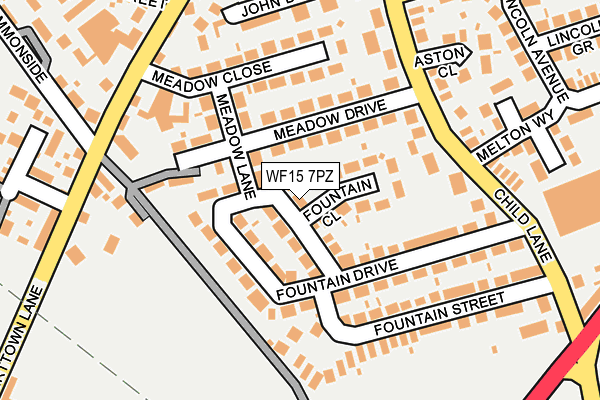 WF15 7PZ map - OS OpenMap – Local (Ordnance Survey) WF15 7PZ map - OS OpenMap – Local (Ordnance Survey)