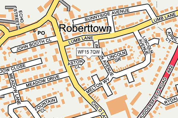 WF15 7QW map - OS OpenMap – Local (Ordnance Survey) WF15 7QW map - OS OpenMap – Local (Ordnance Survey)