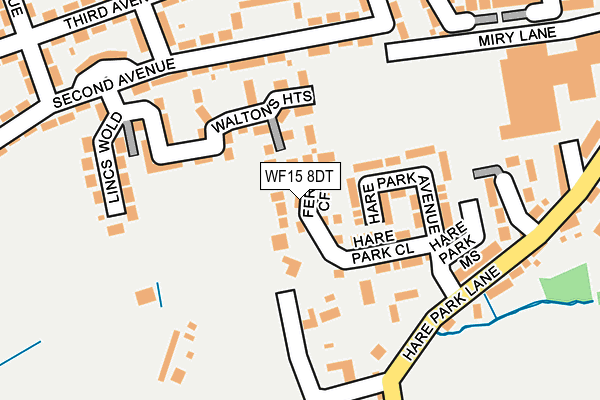 WF15 8DT map - OS OpenMap – Local (Ordnance Survey) WF15 8DT map - OS OpenMap – Local (Ordnance Survey)