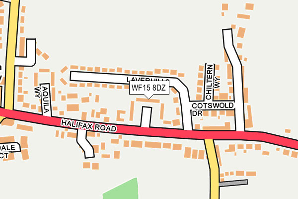 WF15 8DZ map - OS OpenMap – Local (Ordnance Survey) WF15 8DZ map - OS OpenMap – Local (Ordnance Survey)