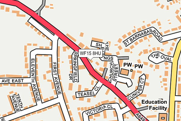 WF15 8HU map - OS OpenMap – Local (Ordnance Survey) WF15 8HU map - OS OpenMap – Local (Ordnance Survey)