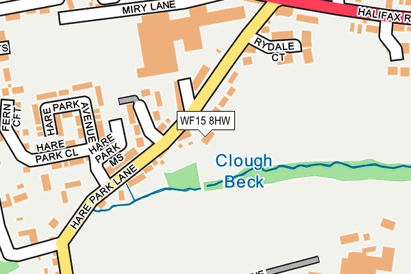 WF15 8HW map - OS OpenMap – Local (Ordnance Survey) WF15 8HW map - OS OpenMap – Local (Ordnance Survey)