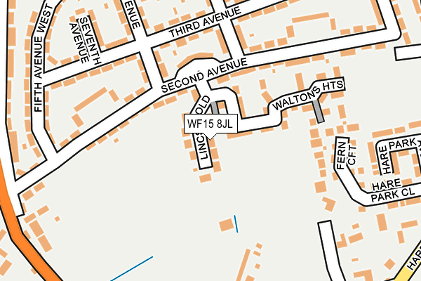WF15 8JL map - OS OpenMap – Local (Ordnance Survey) WF15 8JL map - OS OpenMap – Local (Ordnance Survey)