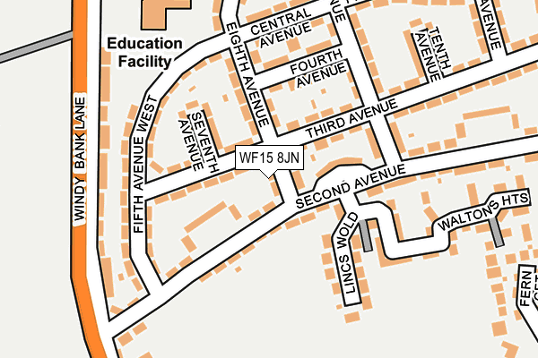 WF15 8JN map - OS OpenMap – Local (Ordnance Survey)