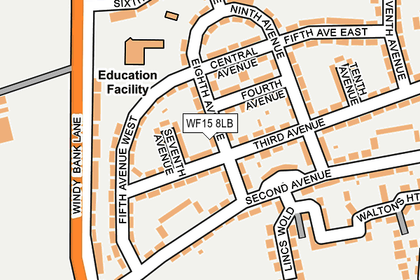 WF15 8LB map - OS OpenMap – Local (Ordnance Survey) WF15 8LB map - OS OpenMap – Local (Ordnance Survey)