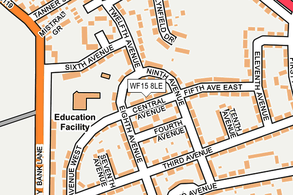 WF15 8LE map - OS OpenMap – Local (Ordnance Survey) WF15 8LE map - OS OpenMap – Local (Ordnance Survey)