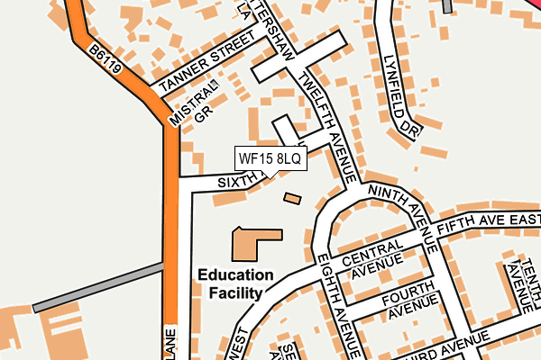 WF15 8LQ map - OS OpenMap – Local (Ordnance Survey) WF15 8LQ map - OS OpenMap – Local (Ordnance Survey)