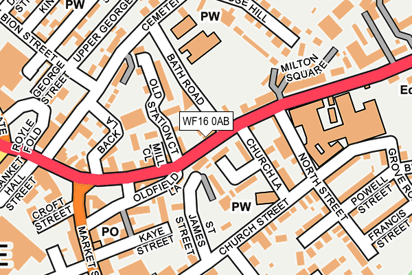 WF16 0AB map - OS OpenMap – Local (Ordnance Survey) WF16 0AB map - OS OpenMap – Local (Ordnance Survey)