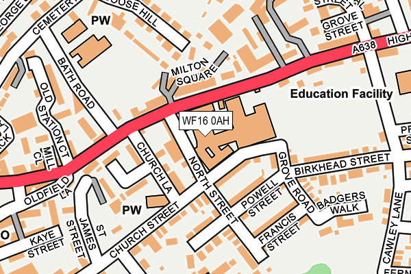WF16 0AH map - OS OpenMap – Local (Ordnance Survey) WF16 0AH map - OS OpenMap – Local (Ordnance Survey)