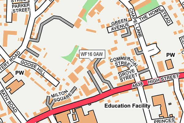 WF16 0AW map - OS OpenMap – Local (Ordnance Survey) WF16 0AW map - OS OpenMap – Local (Ordnance Survey)