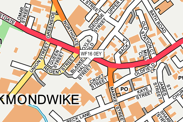 WF16 0EY map - OS OpenMap – Local (Ordnance Survey)