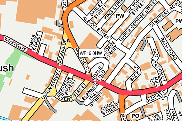 WF16 0HW map - OS OpenMap – Local (Ordnance Survey) WF16 0HW map - OS OpenMap – Local (Ordnance Survey)
