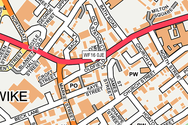 WF16 0JE map - OS OpenMap – Local (Ordnance Survey) WF16 0JE map - OS OpenMap – Local (Ordnance Survey)