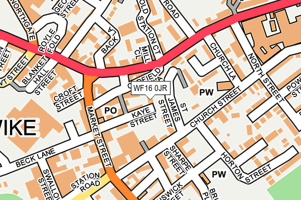 WF16 0JR map - OS OpenMap – Local (Ordnance Survey) WF16 0JR map - OS OpenMap – Local (Ordnance Survey)