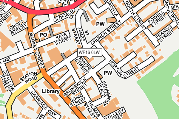 WF16 0LW map - OS OpenMap – Local (Ordnance Survey) WF16 0LW map - OS OpenMap – Local (Ordnance Survey)